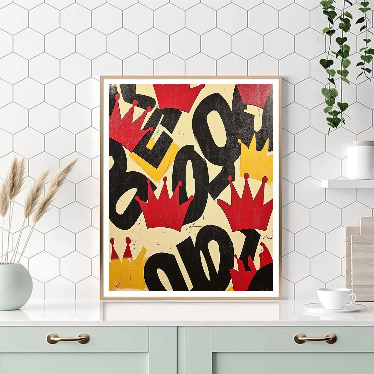 Jean-Michel Basquiat Inspired Neon Rhythm Allegory Painting by numbers kit