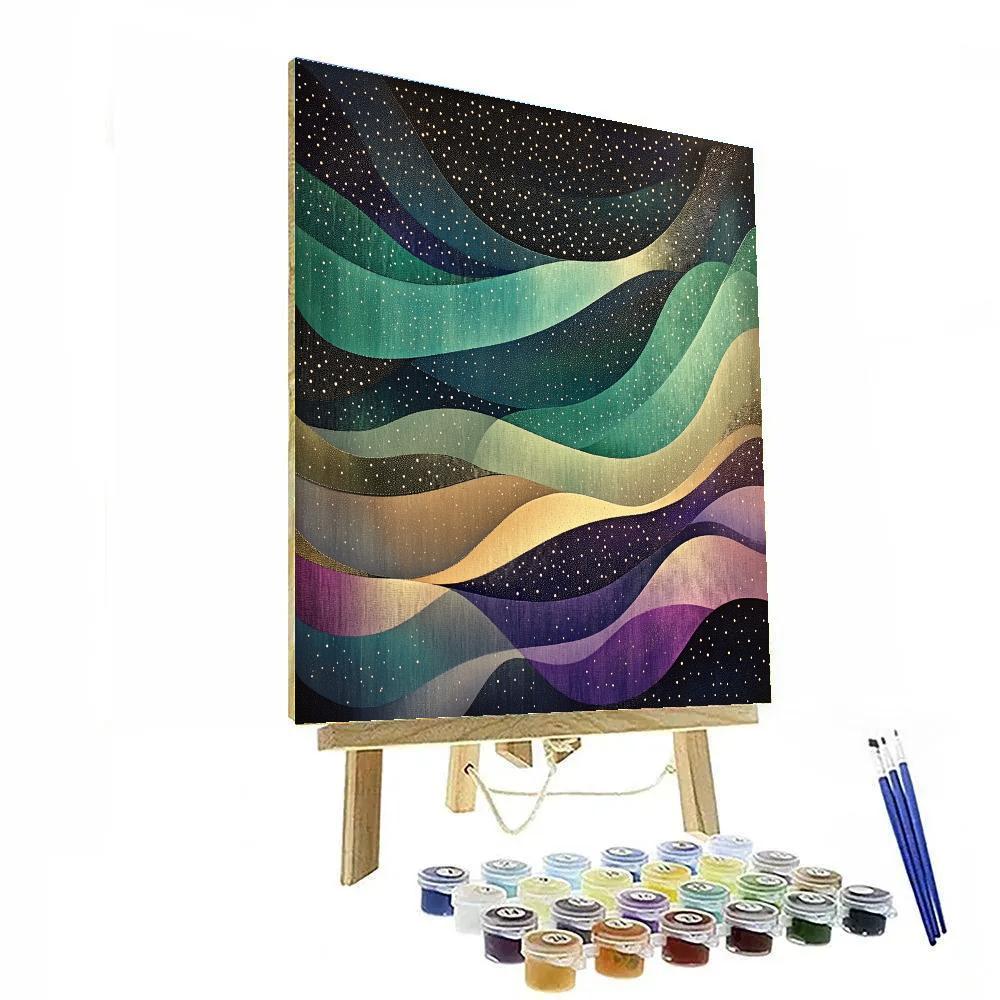 Georges Seurat Inspired Geometric Aurora paint by numbers