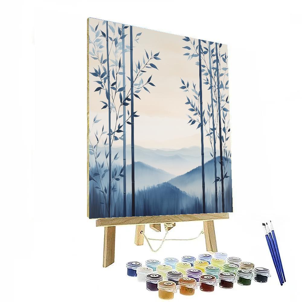 Zhao Mengfu Inspired Twilight Bamboo Harmony Number painting