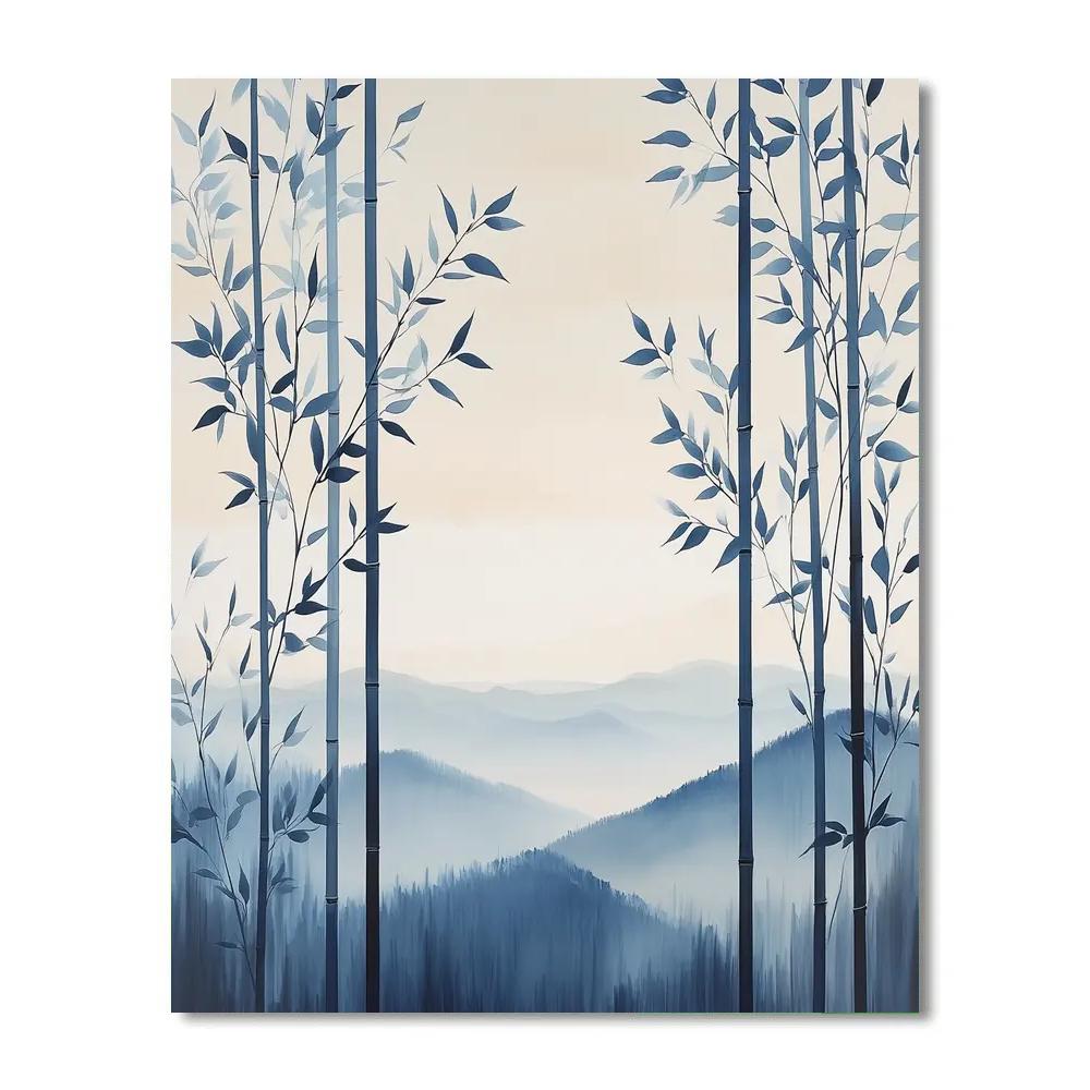 Zhao Mengfu Inspired Twilight Bamboo Harmony Number painting