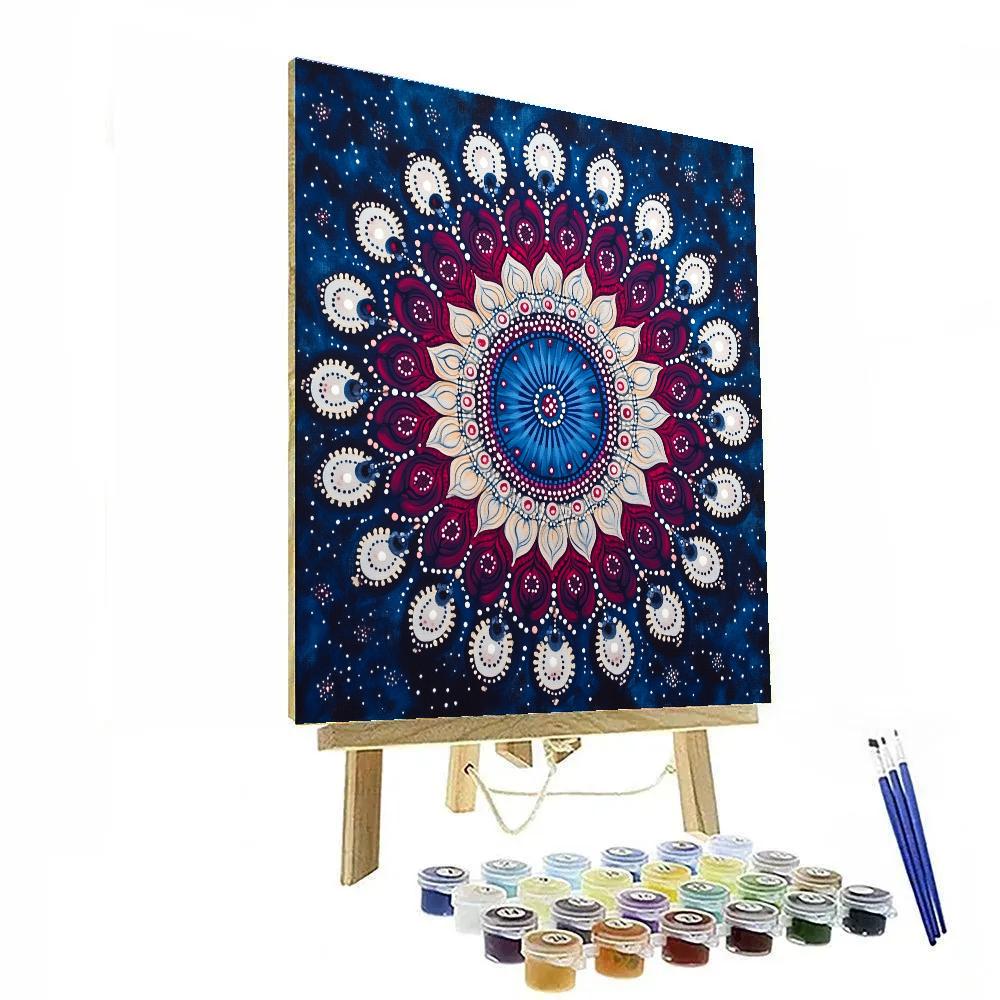 Yayoi Kusama Inspired Starlit Mandala paint by number