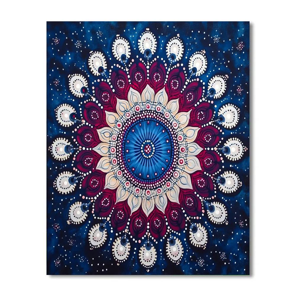 Yayoi Kusama Inspired Starlit Mandala paint by number