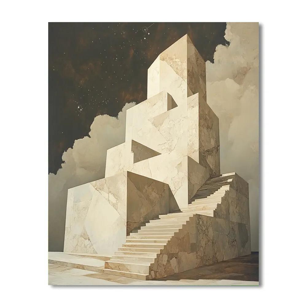 Michelangelo Inspired Astral Monoliths paint by numbers