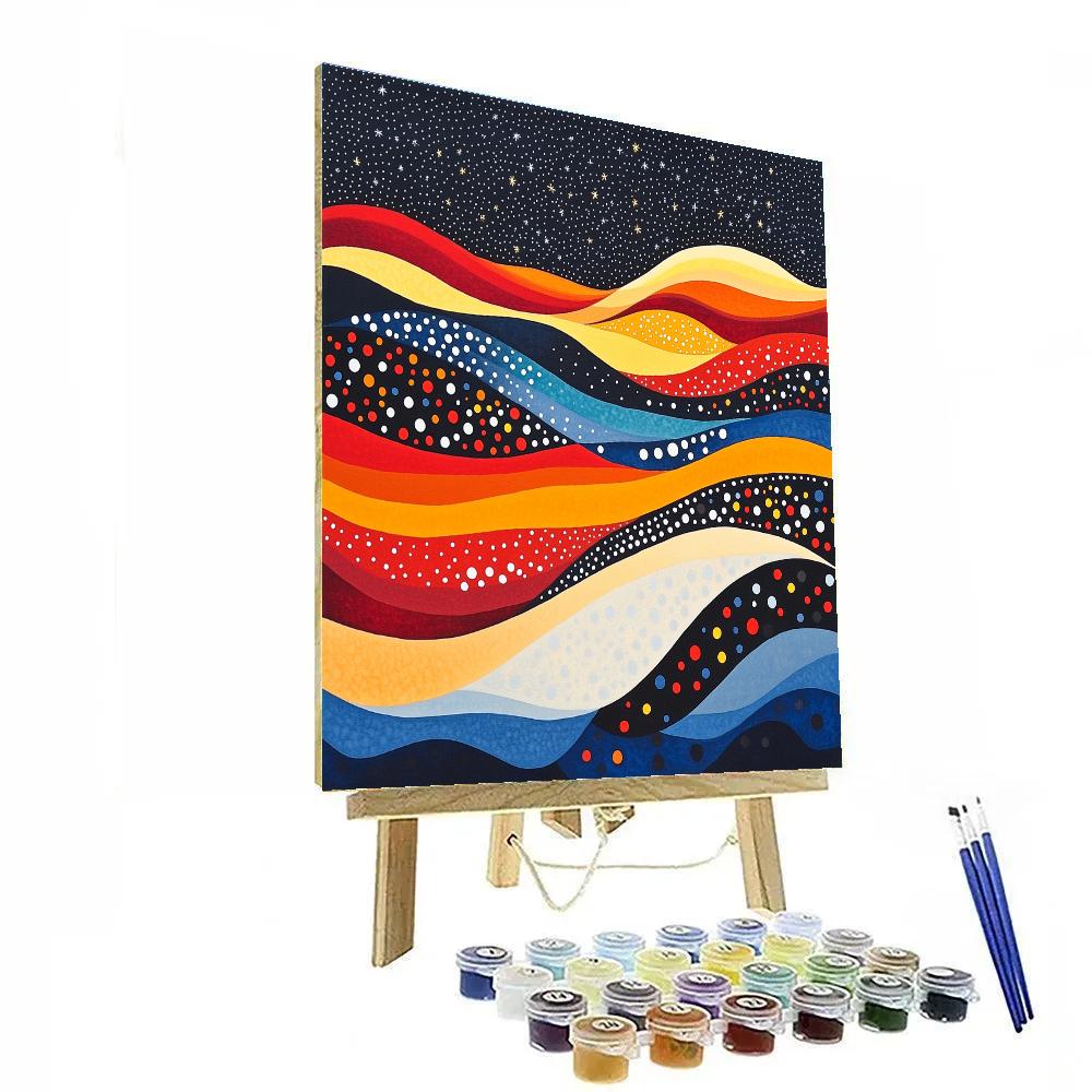 Yayoi Kusama Inspired Cosmic Infinity Pattern paint by color