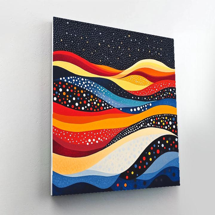 Yayoi Kusama Inspired Cosmic Infinity Pattern paint by color