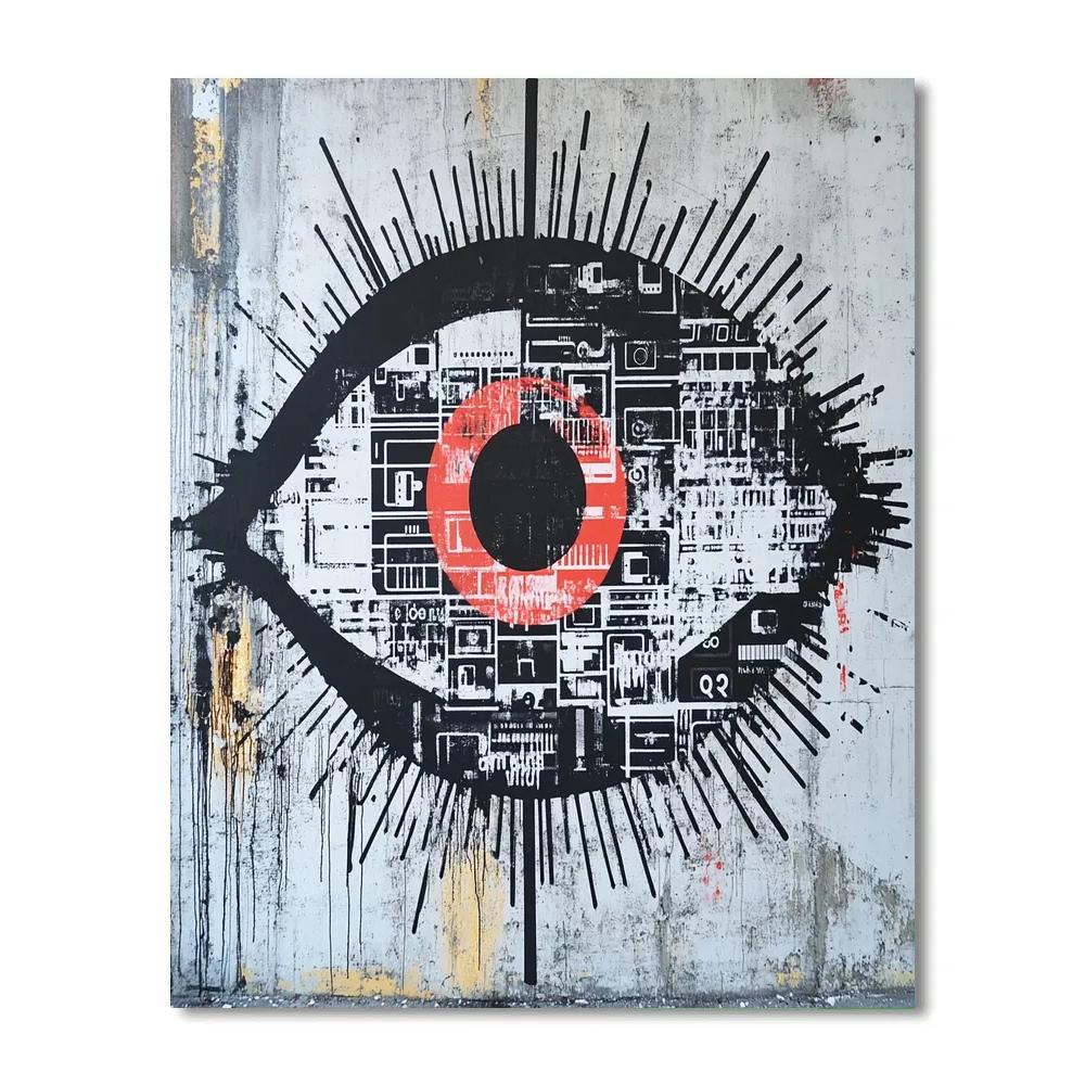 Banksy Inspired Surveillance Paint by numbers kits