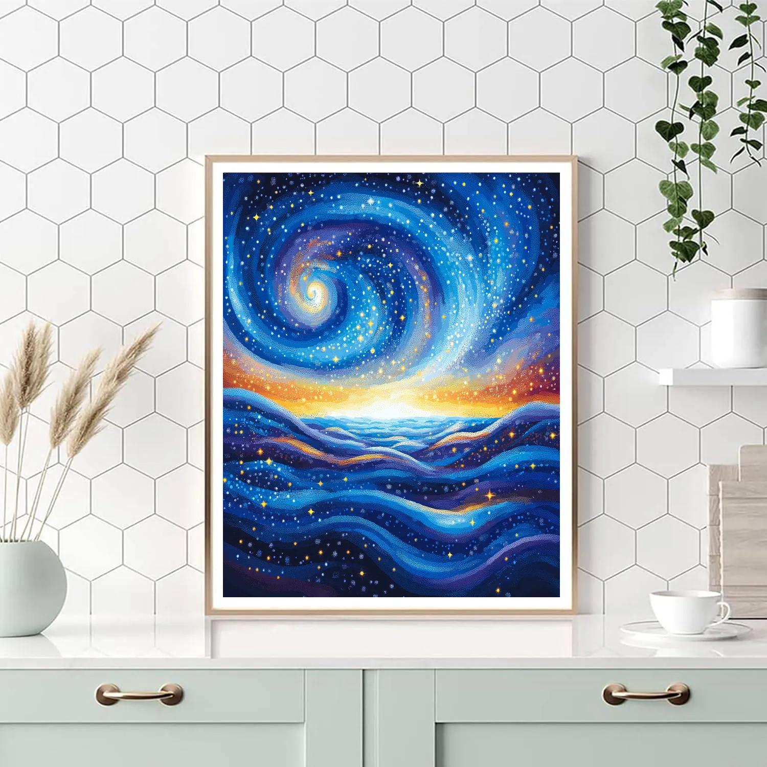 Georges Seurat Inspired Cosmic Harmony DIY paint by numbers