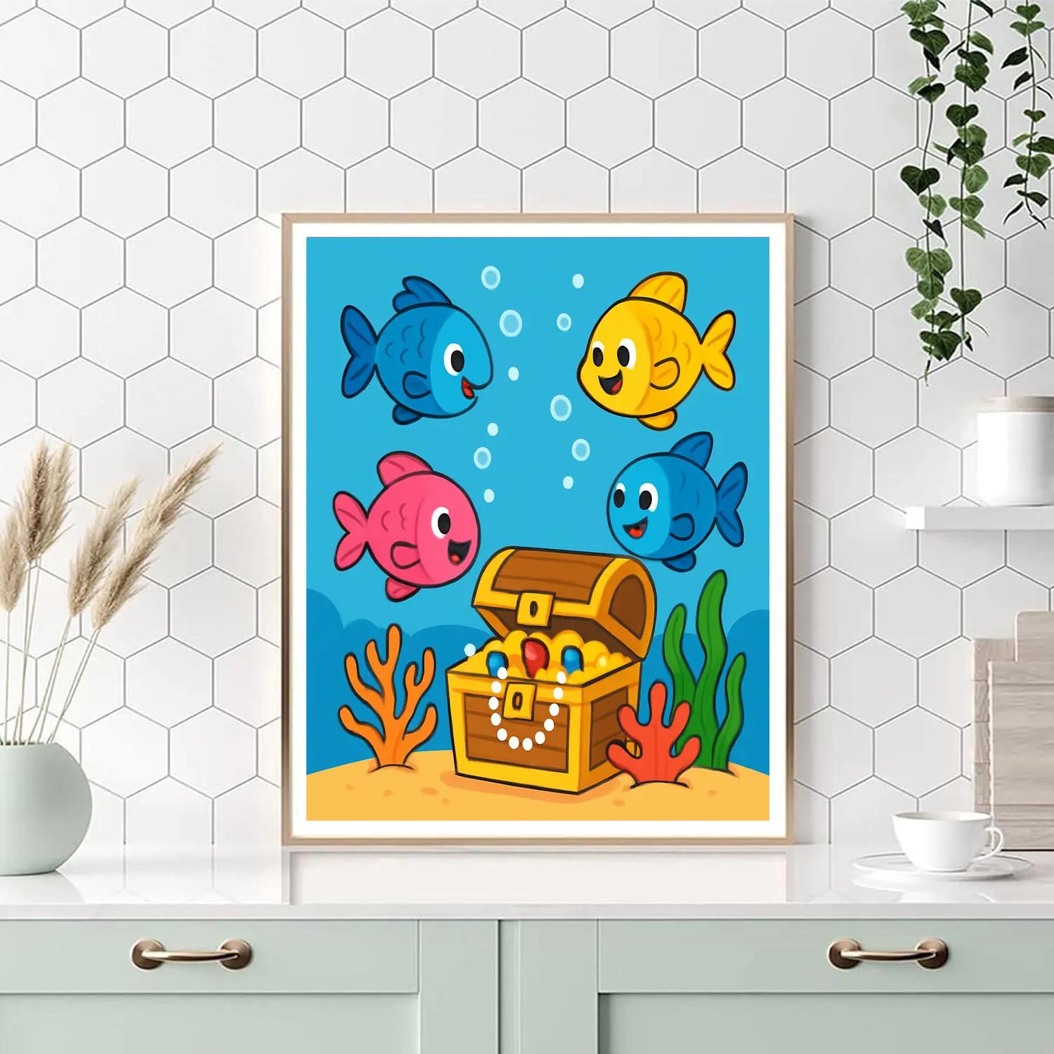 Underwater Treasure Hunt DIY paint by numbers
