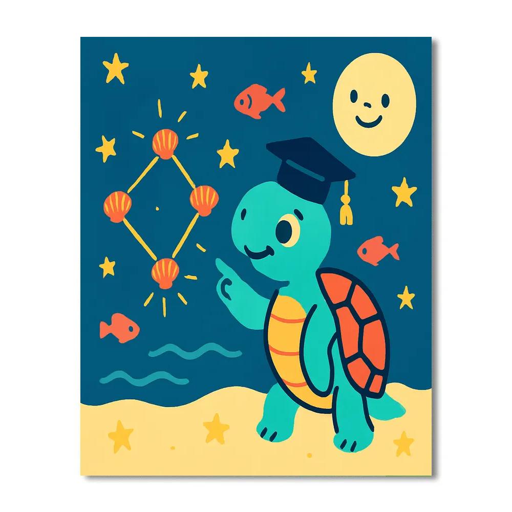 Stargazer Sea Turtle Classroom paint by number