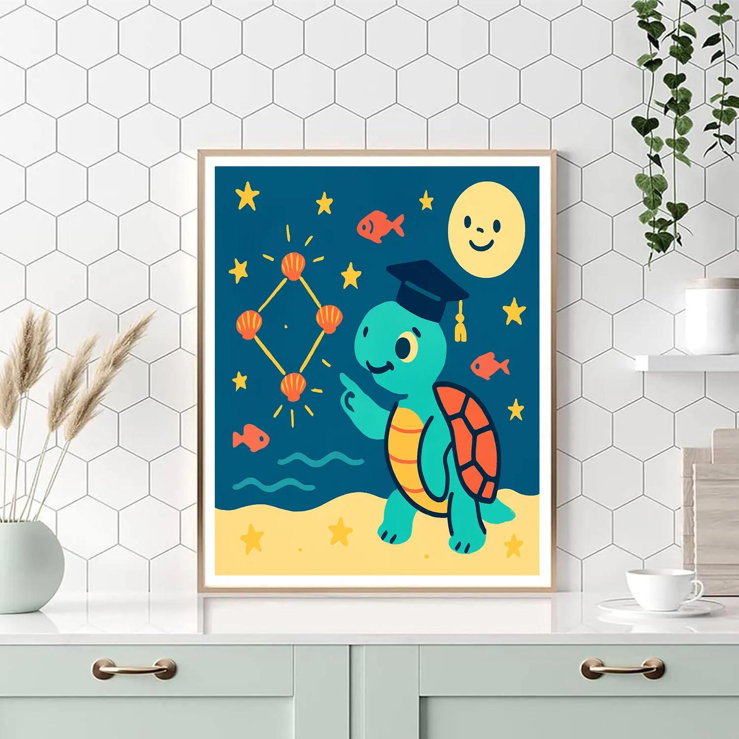 Stargazer Sea Turtle Classroom paint by number