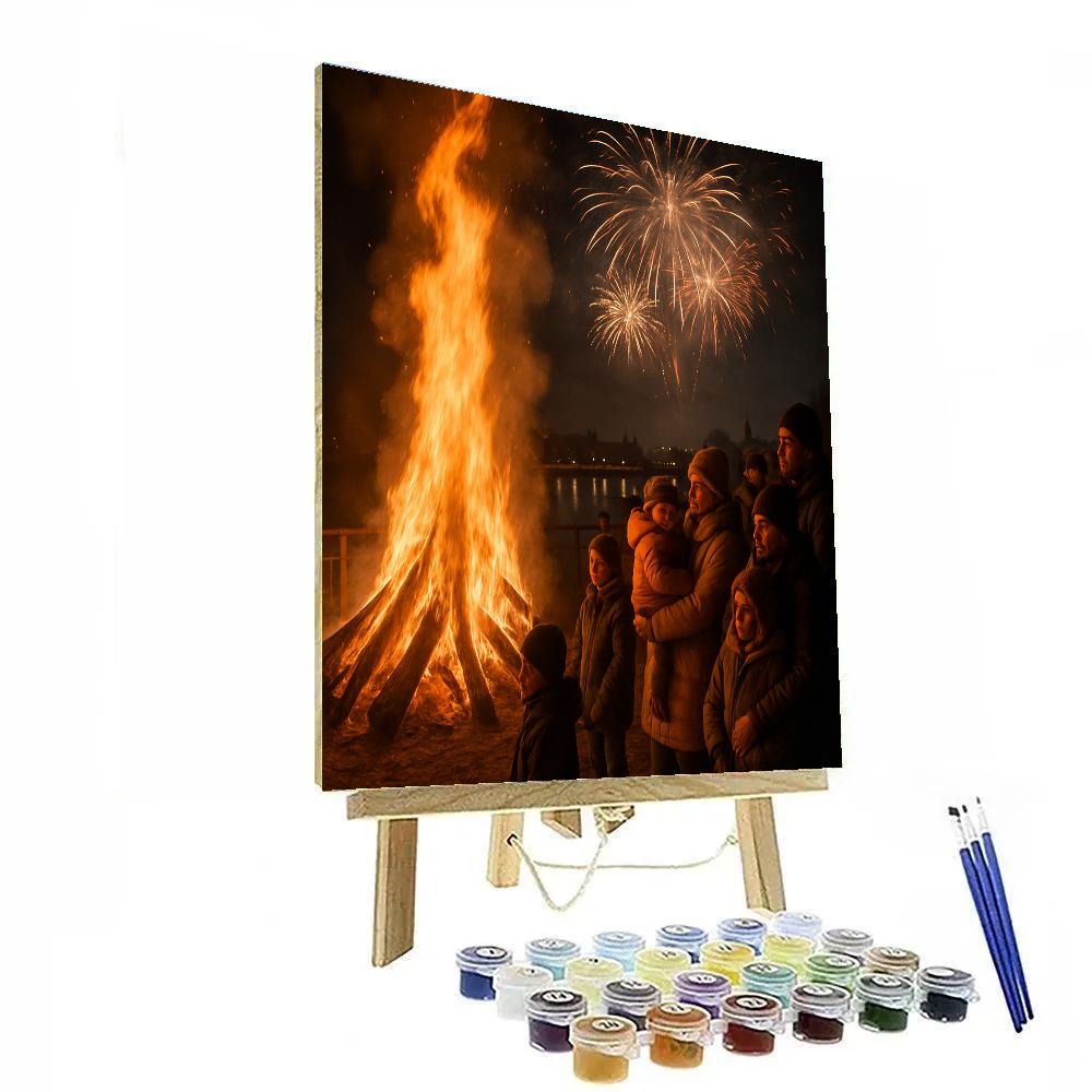 Bonfire Night Crowd Painting by numbers kit