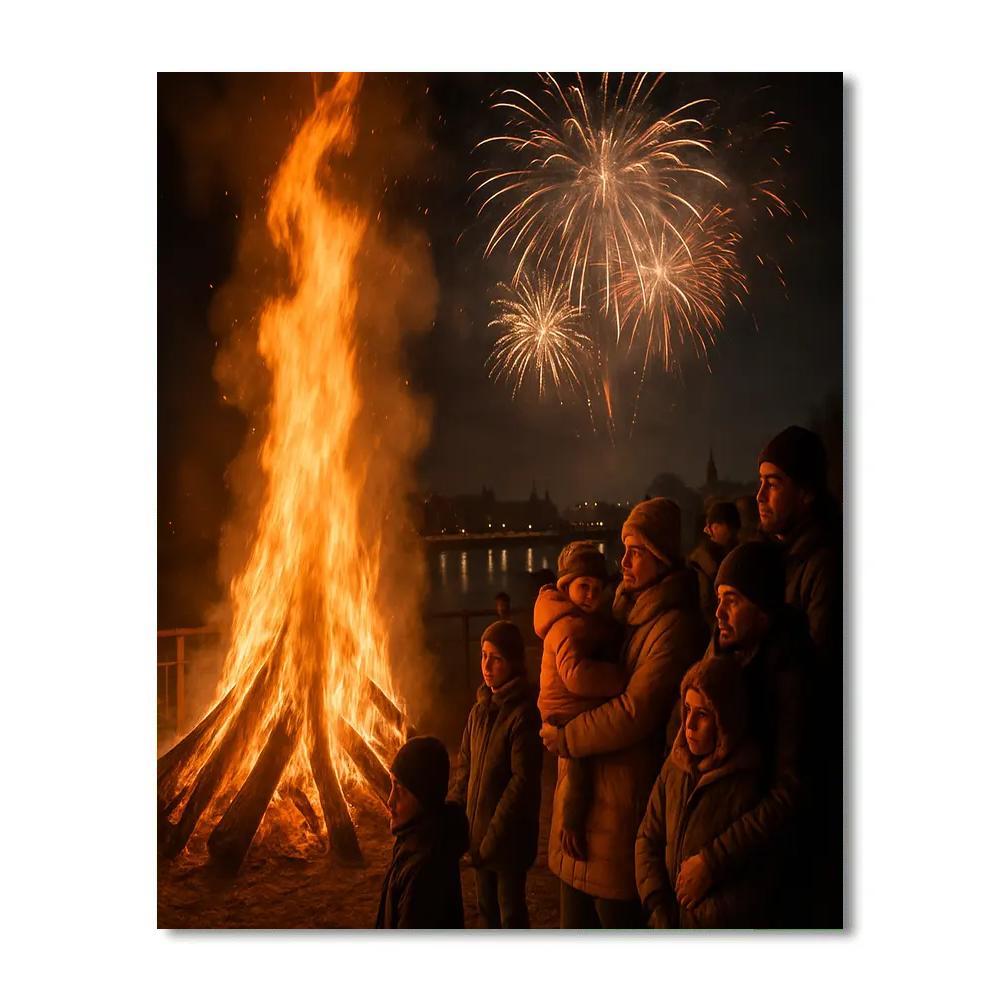 Bonfire Night Crowd Painting by numbers kit
