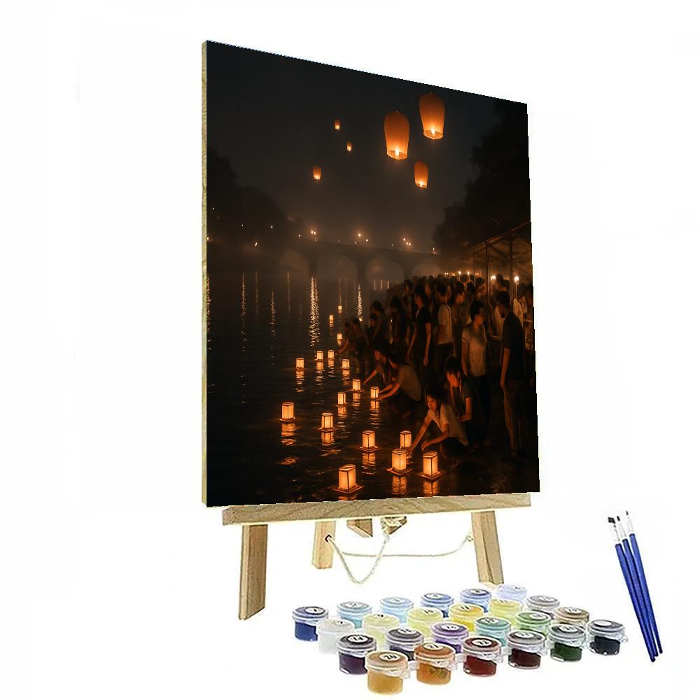 Taiwan Lantern Festival River Launch painting number kit