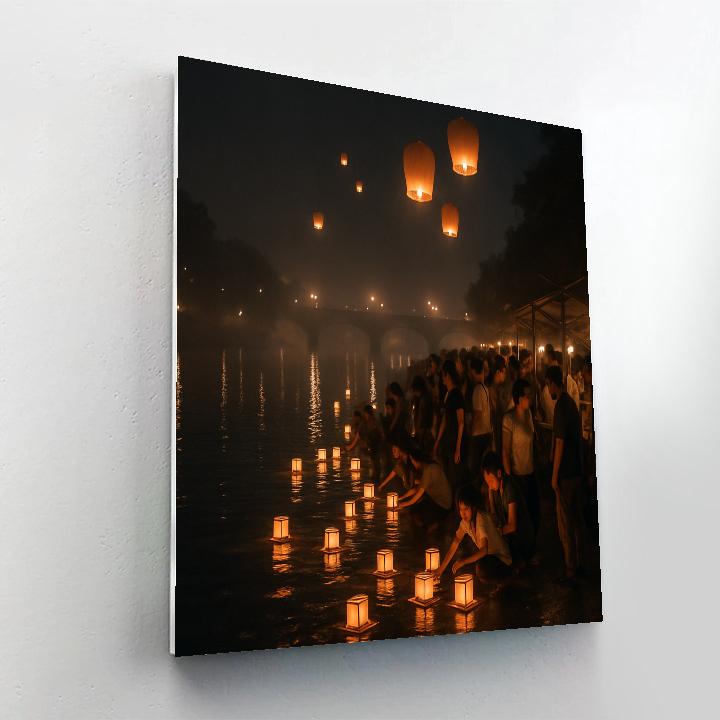 Taiwan Lantern Festival River Launch painting number kit