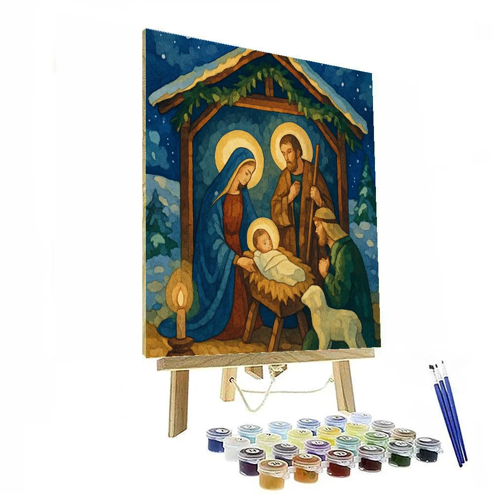 Midnight Manger painting number kit