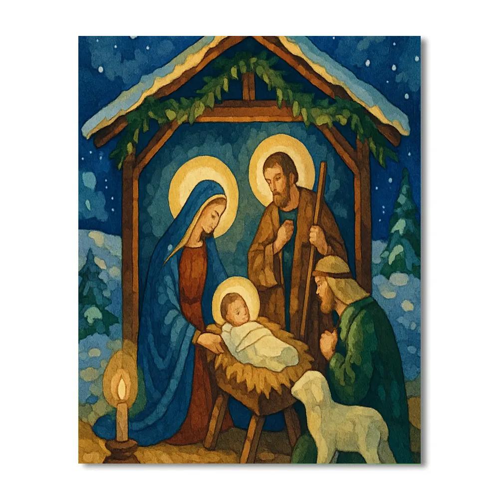 Midnight Manger painting number kit