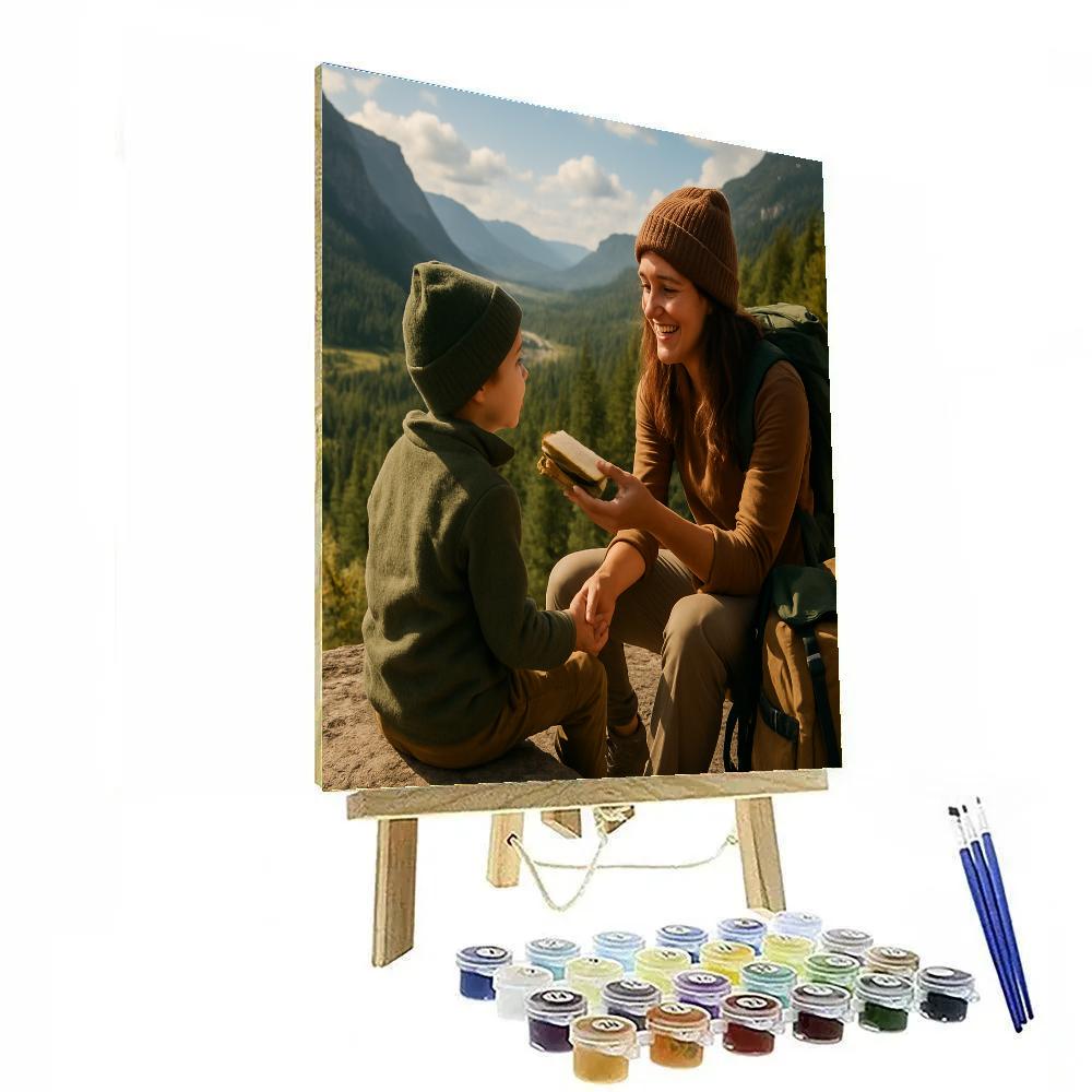 Mountain Trail Sharing Snack DIY paint by numbers