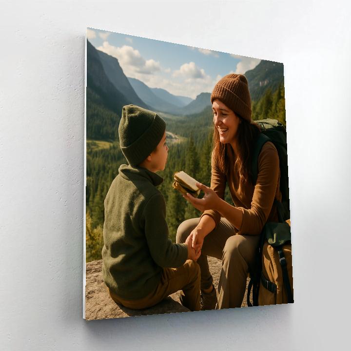 Mountain Trail Sharing Snack DIY paint by numbers