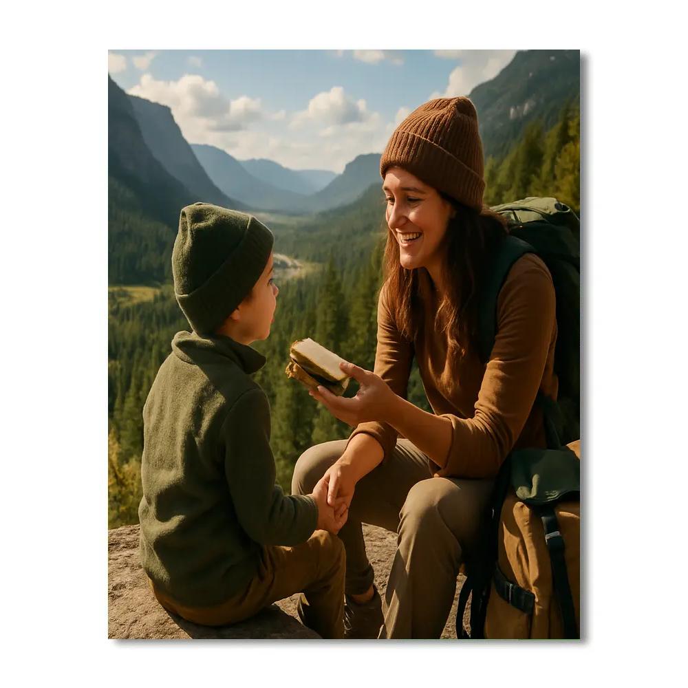Mountain Trail Sharing Snack DIY paint by numbers