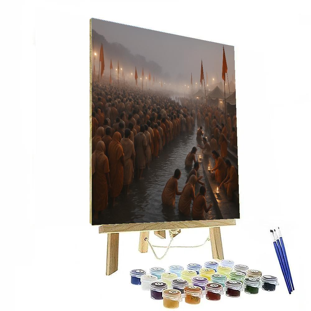 Kumbh Mela River Gathering Number painting