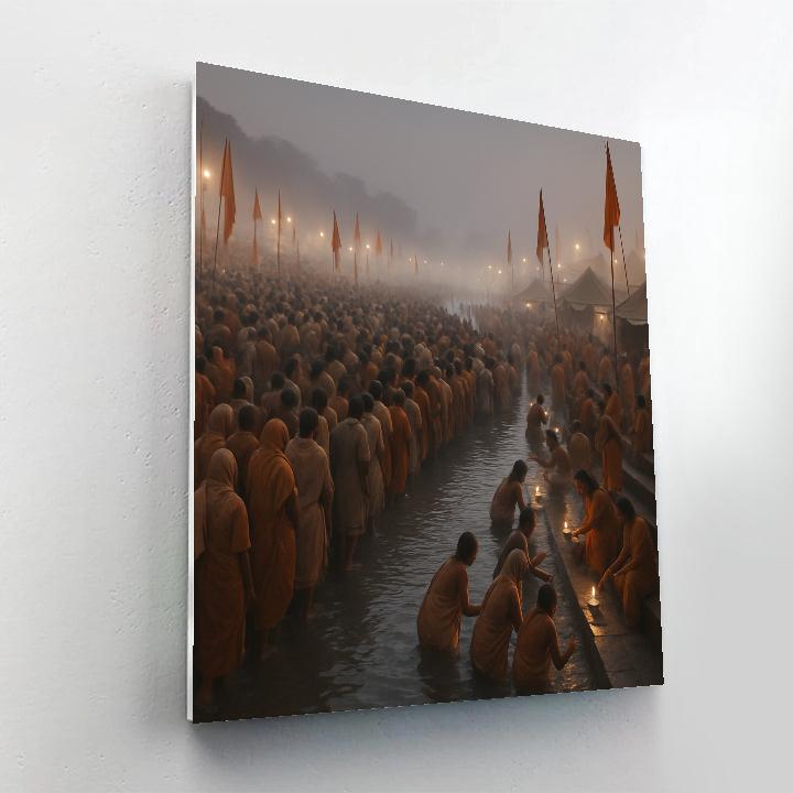 Kumbh Mela River Gathering Number painting