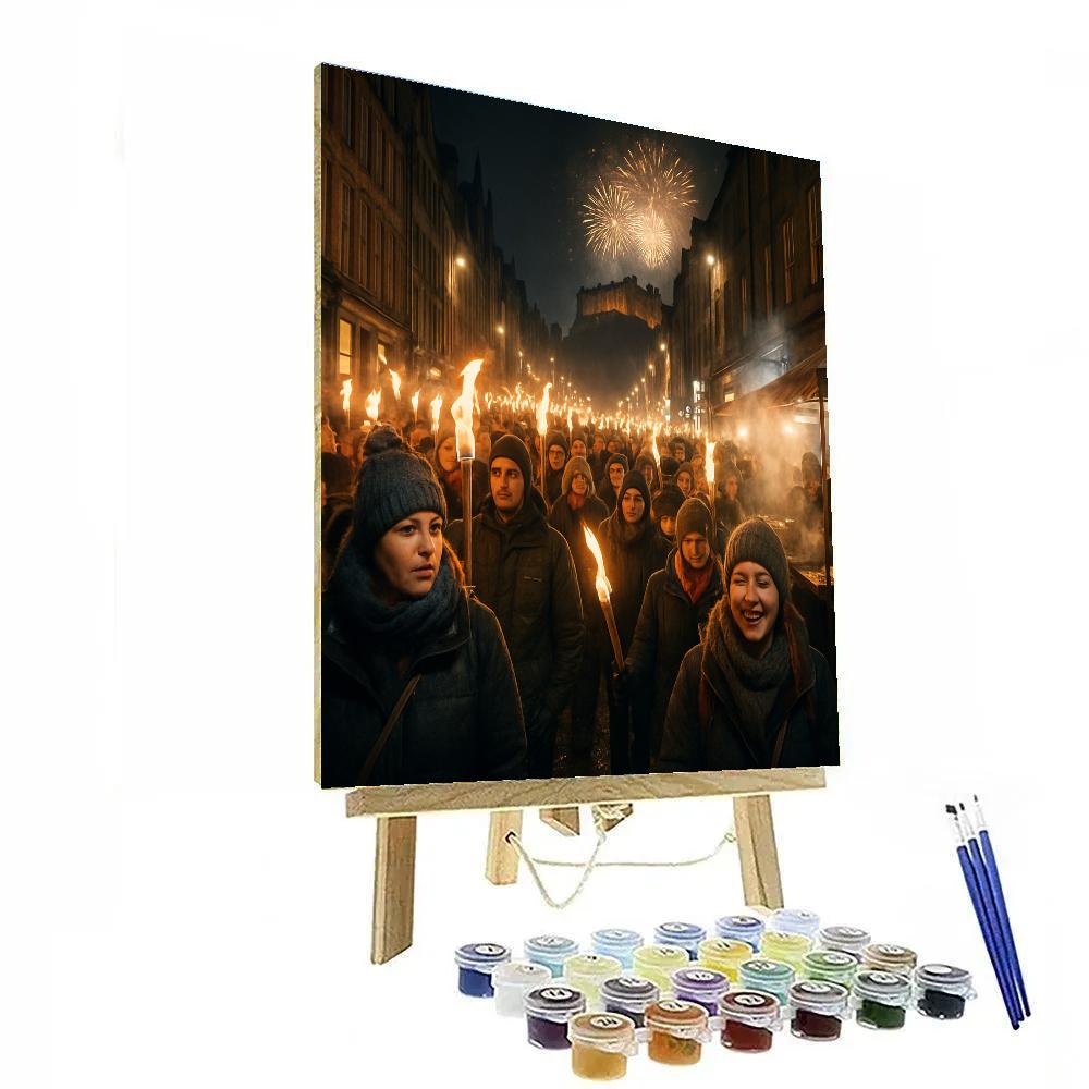 Edinburgh Hogmanay Street Celebration paint by numbers