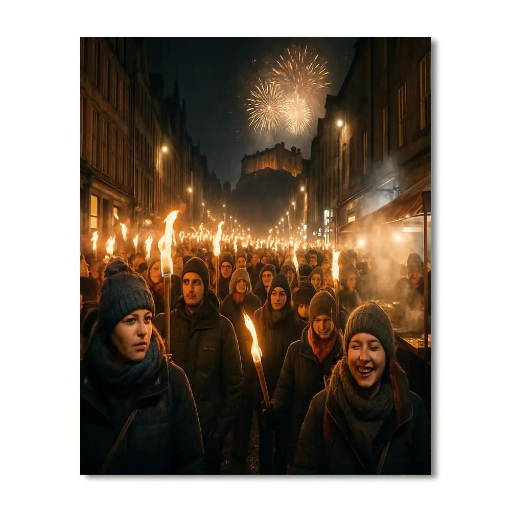 Edinburgh Hogmanay Street Celebration paint by numbers