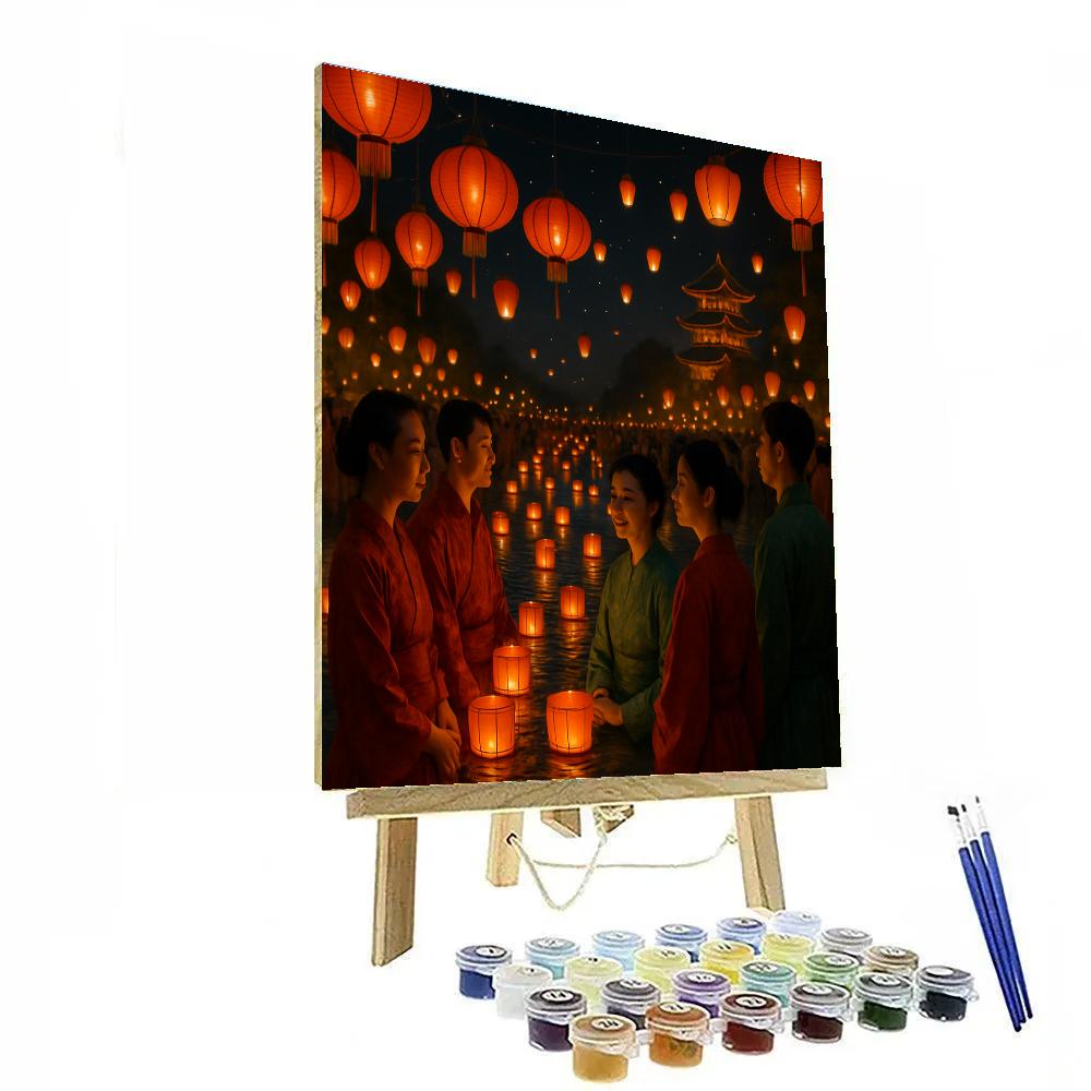 Chinese Lantern Festival Night Numbered painting kits