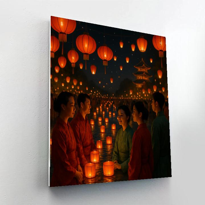 Chinese Lantern Festival Night Numbered painting kits