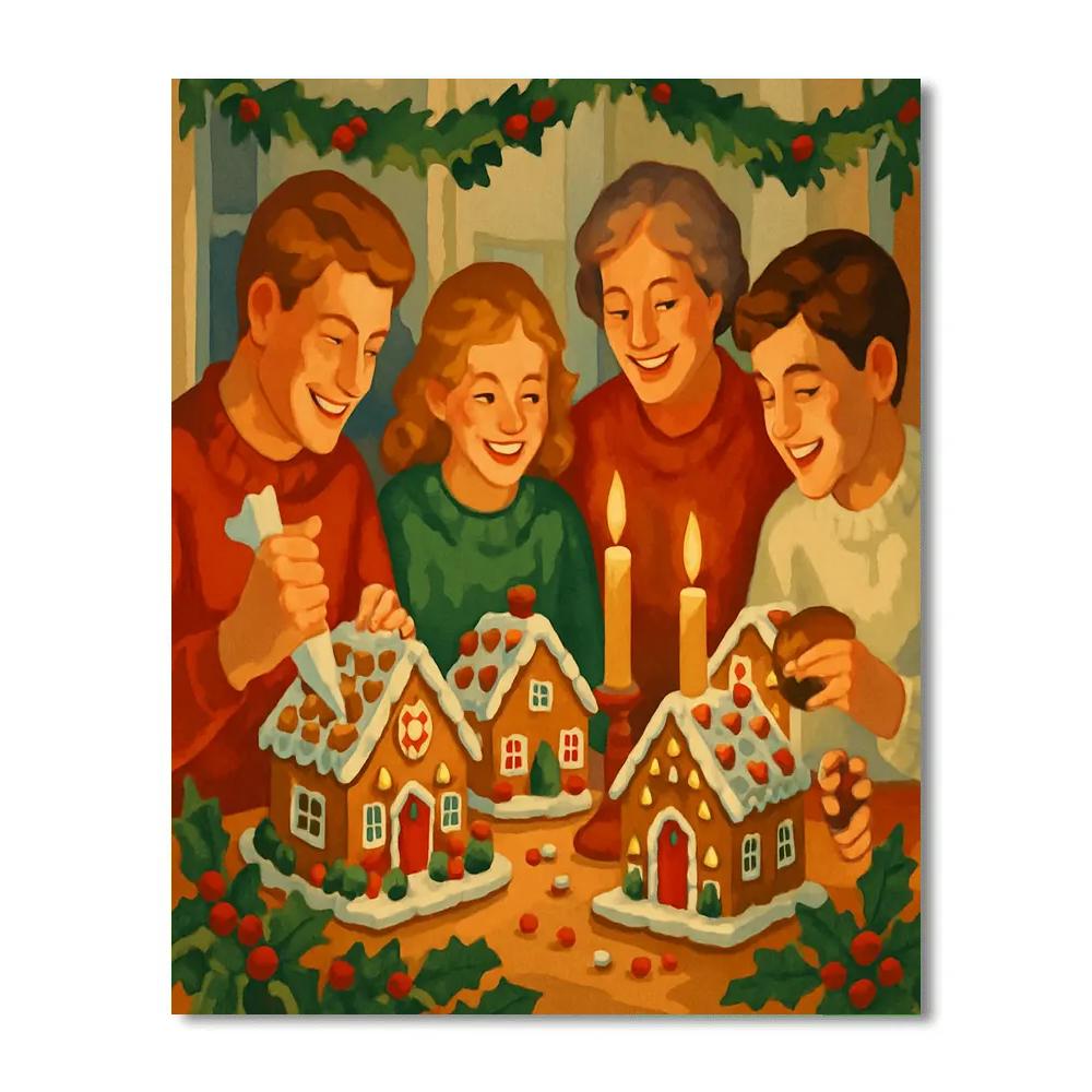 Gingerbread Gathering painting number kit