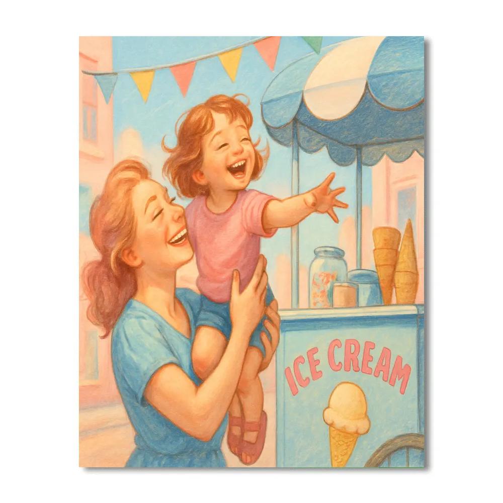 Ice Cream Cart Adventure Number painting