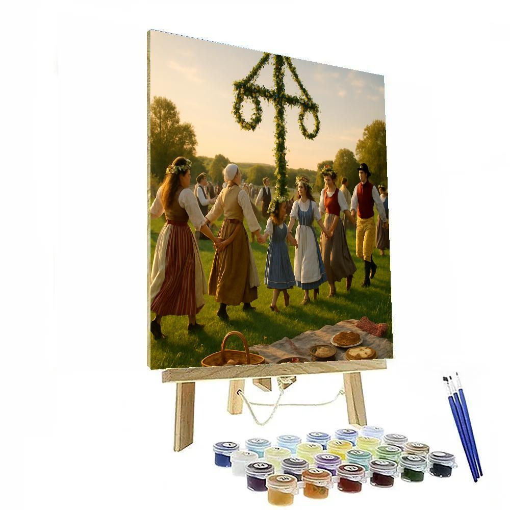 Midsummer Celebration In Sweden paint by numbers
