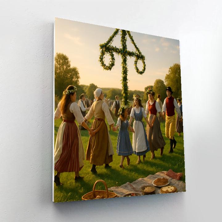 Midsummer Celebration In Sweden paint by numbers