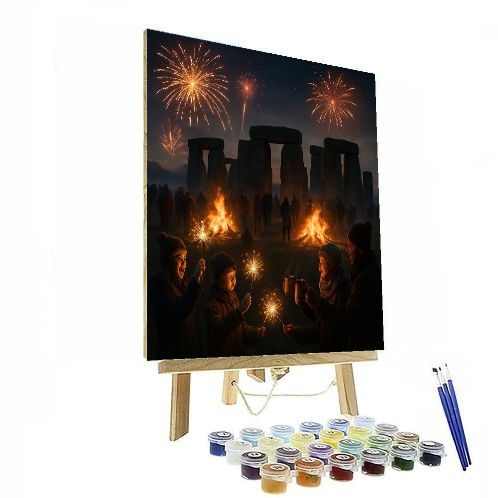 Bonfire Night At Stonehenge Painting by numbers kit