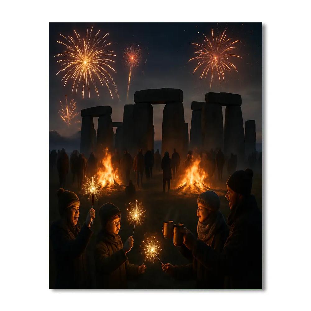 Bonfire Night At Stonehenge Painting by numbers kit