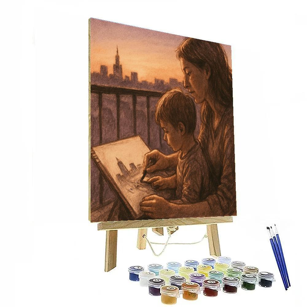 Quiet Sunset Sketching DIY paint by numbers