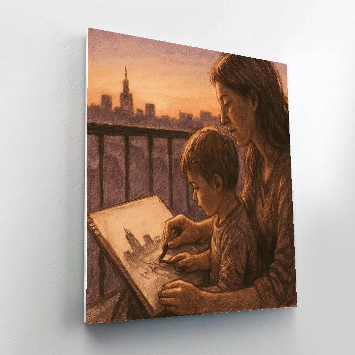 Quiet Sunset Sketching DIY paint by numbers