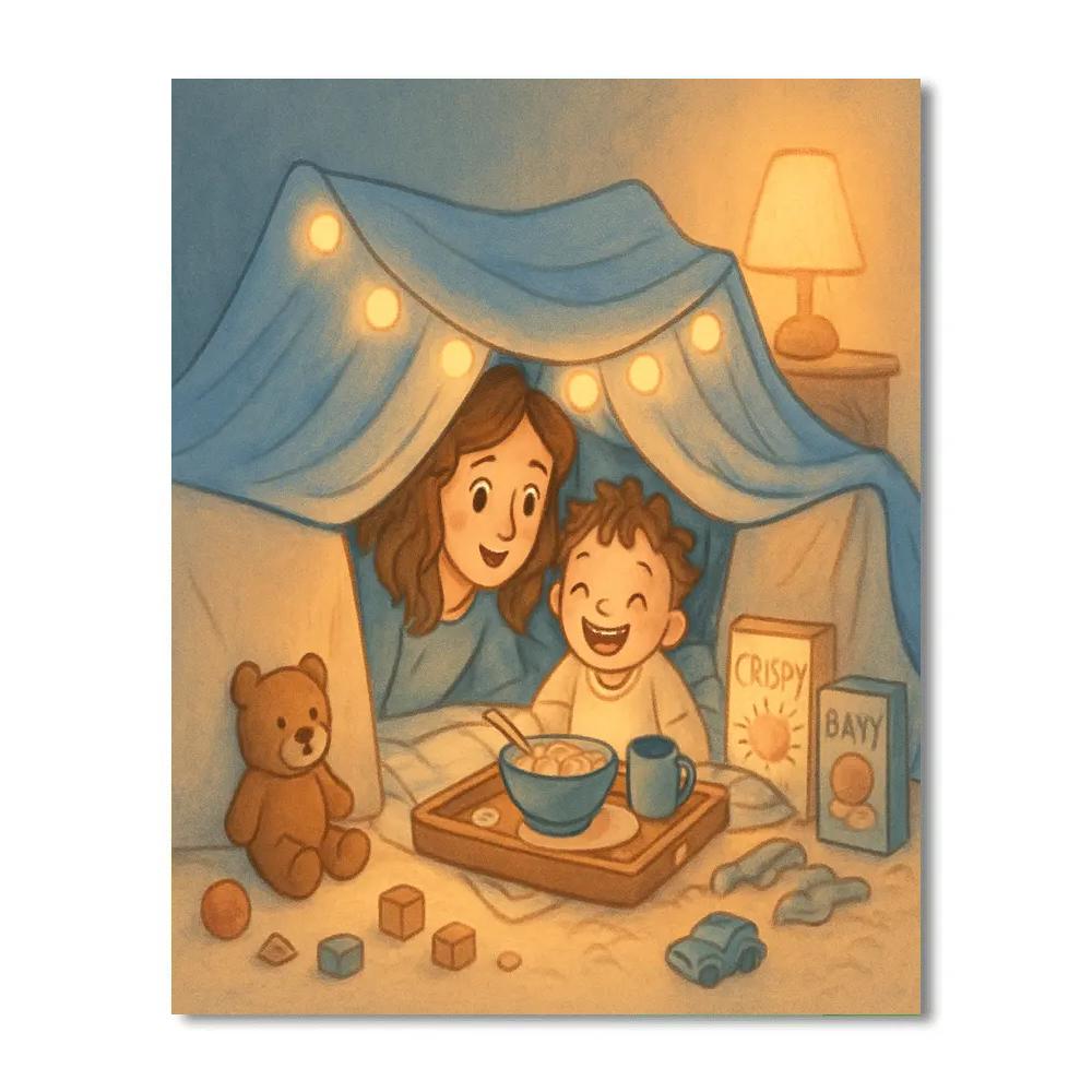 Pajama Fort Morning Paint by numbers art