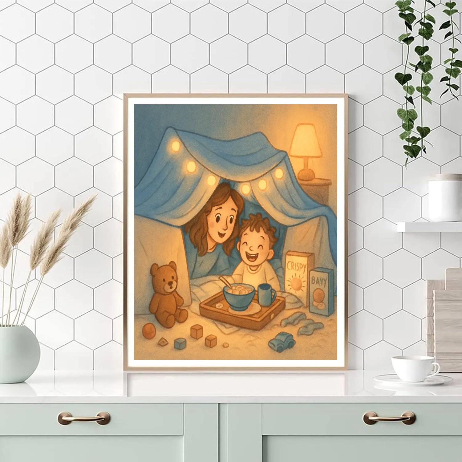 Pajama Fort Morning Paint by numbers art