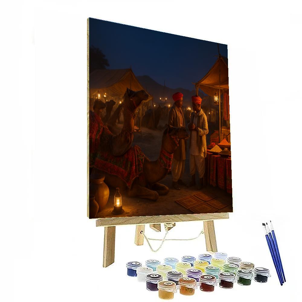 Pushkar Night Camel Market DIY paint by numbers