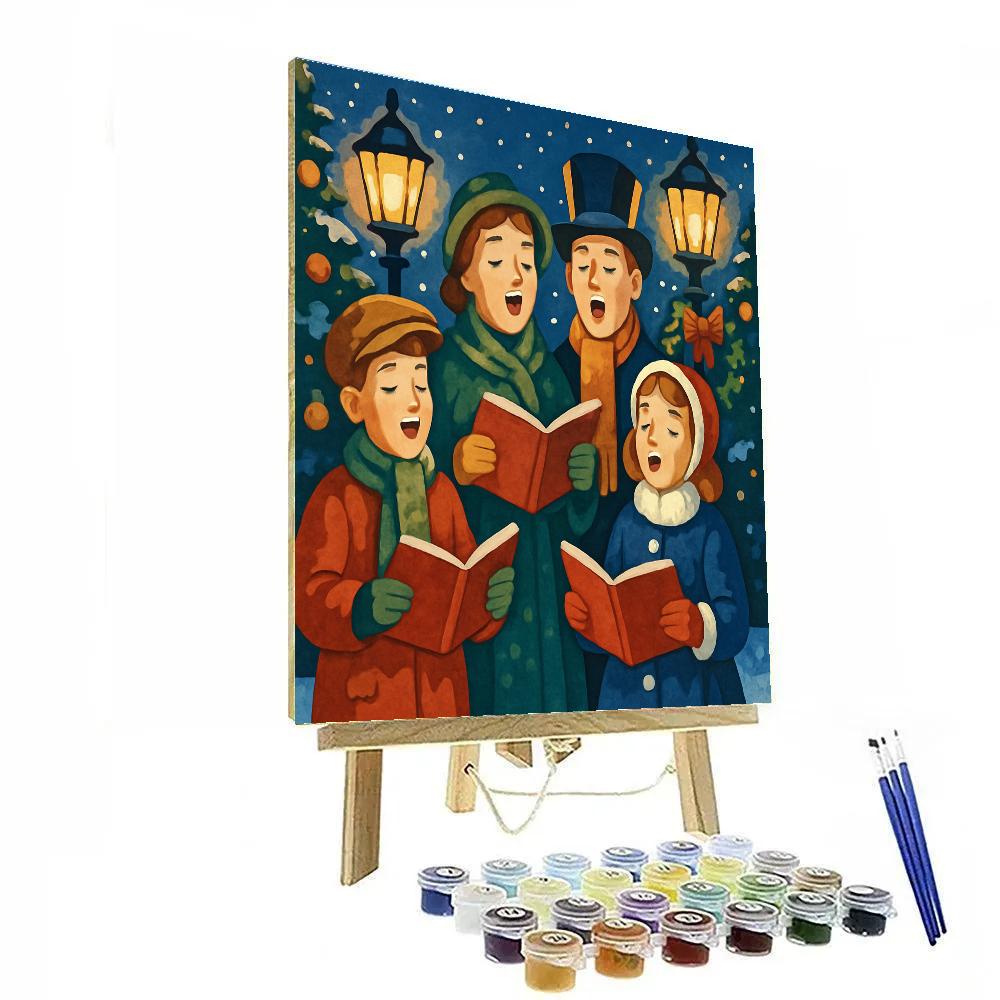 Joyful Caroling Evening painting number kit
