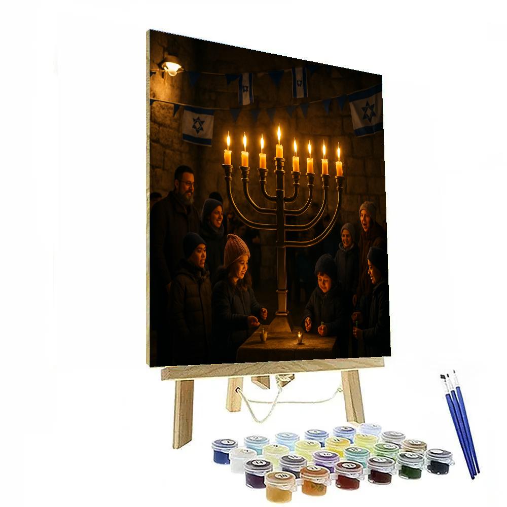 Hanukkah Celebration In Jerusalem DIY paint by numbers