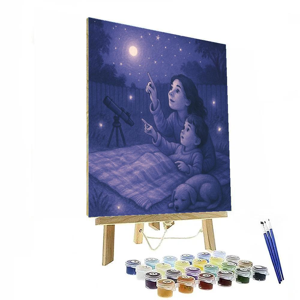 Backyard Stargazing Night paint by numbers