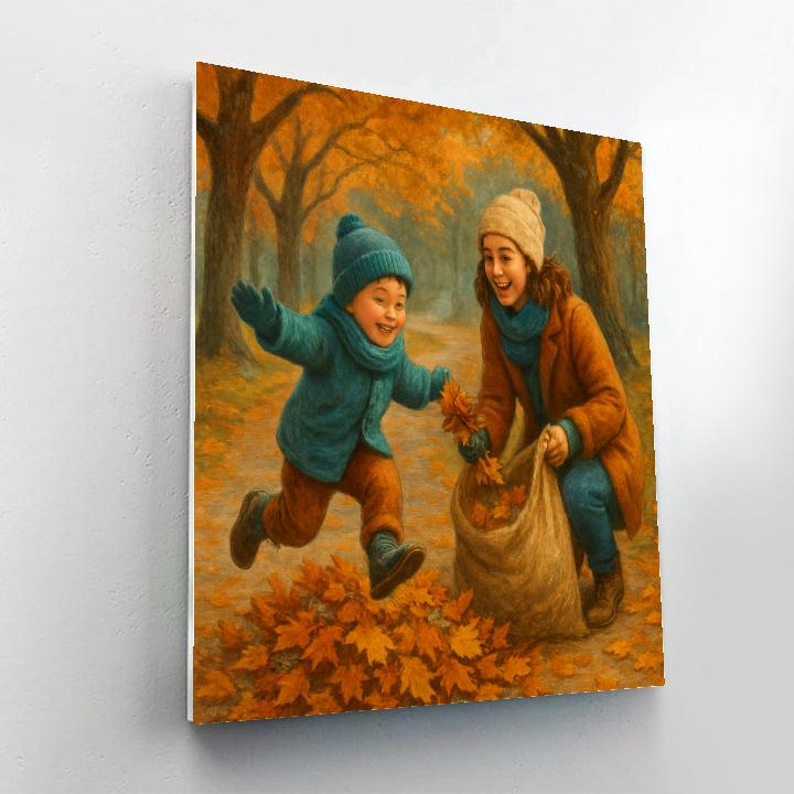 Autumn Leaf Collection Walk Number painting