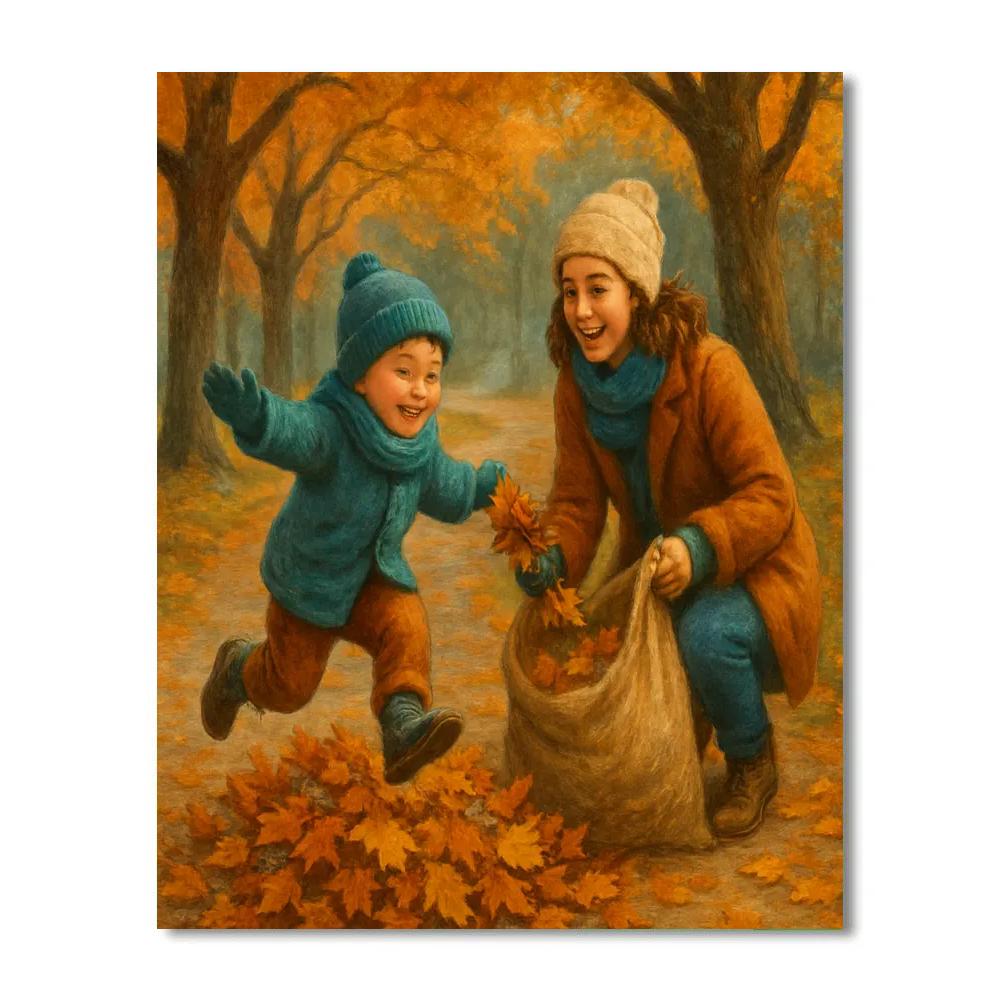 Autumn Leaf Collection Walk Number painting