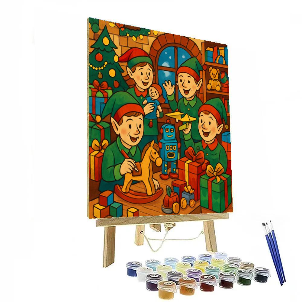 Elves At Work painting number kit