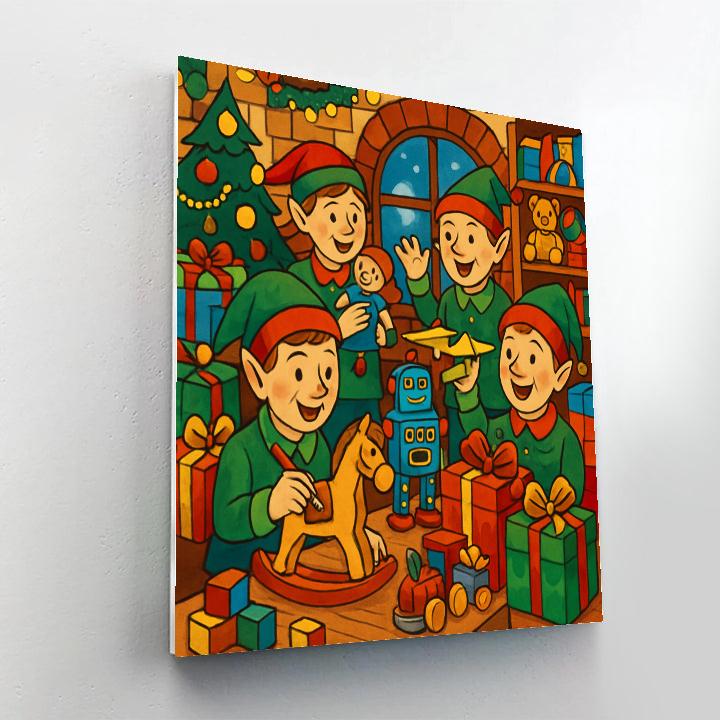 Elves At Work painting number kit