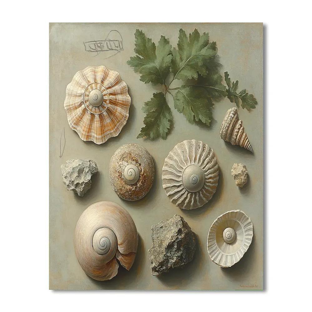 Leonardo Da Vinci Inspired Garden Of Fossil Fragments paint by number