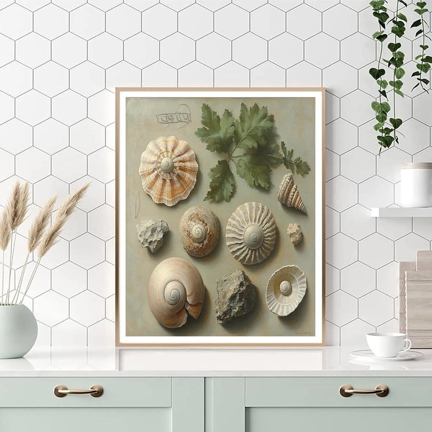 Leonardo Da Vinci Inspired Garden Of Fossil Fragments paint by number
