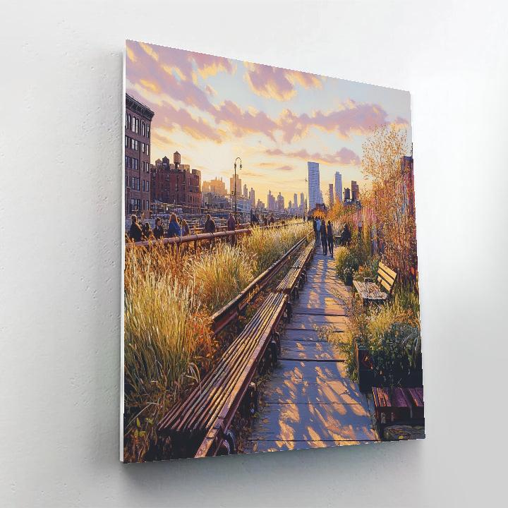 High Line Elevated Park At Golden Hour New York United States Paint by numbers kits